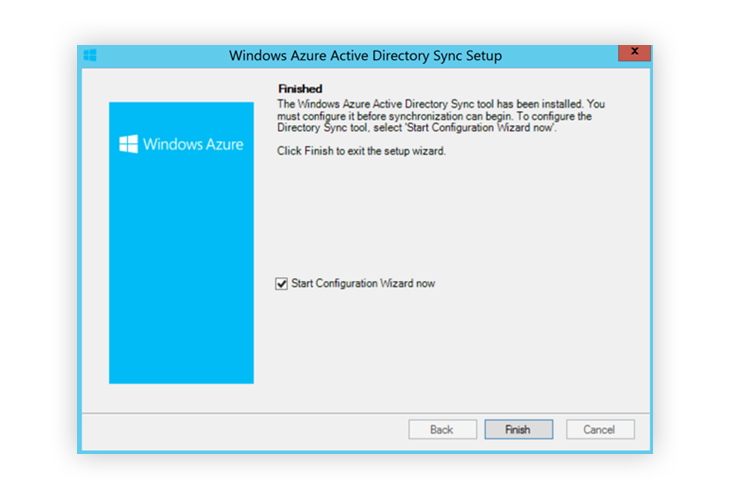 Windows Azure Sync Setup Finished