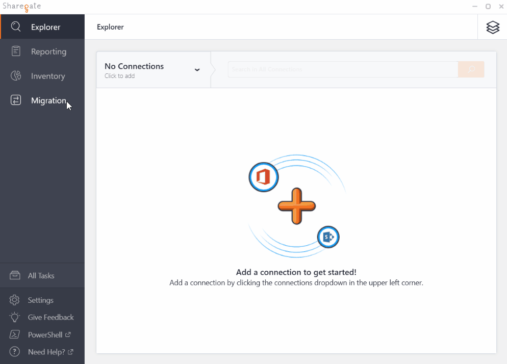 Select copy structure in the migration panel