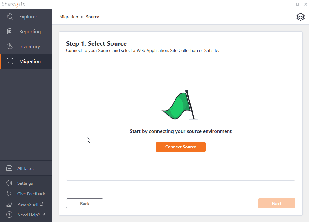 Select the source and destination of the SharePoint List