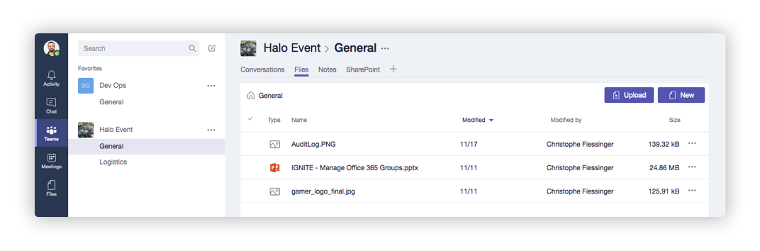 Microsoft Teams Navigation Tab in Office 365 Groups