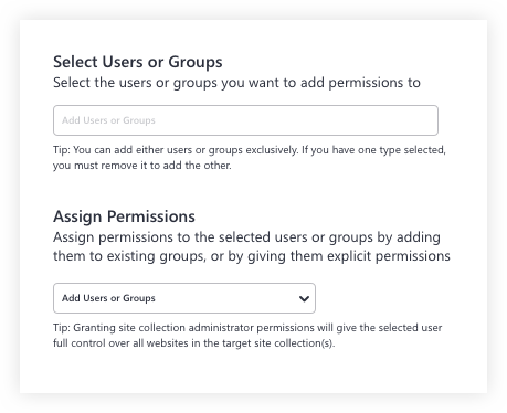 Select users and groups in Sharegate