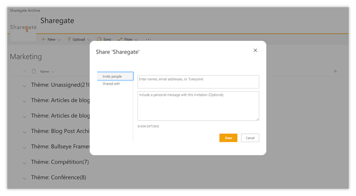 External sharing of a SharePoint site
