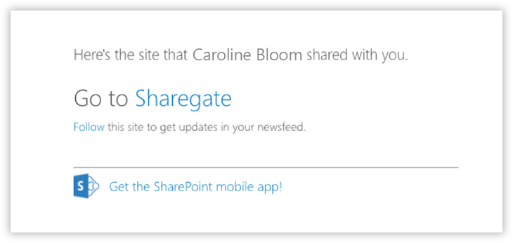 External sharing of SharePoint Site Invitation email