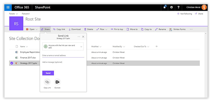 Creating an anonymous link in SharePoint