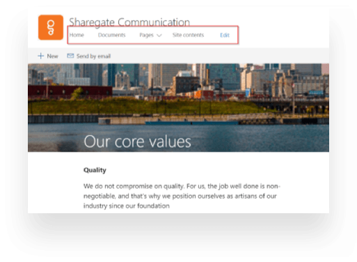 Navigation in Communication Sites