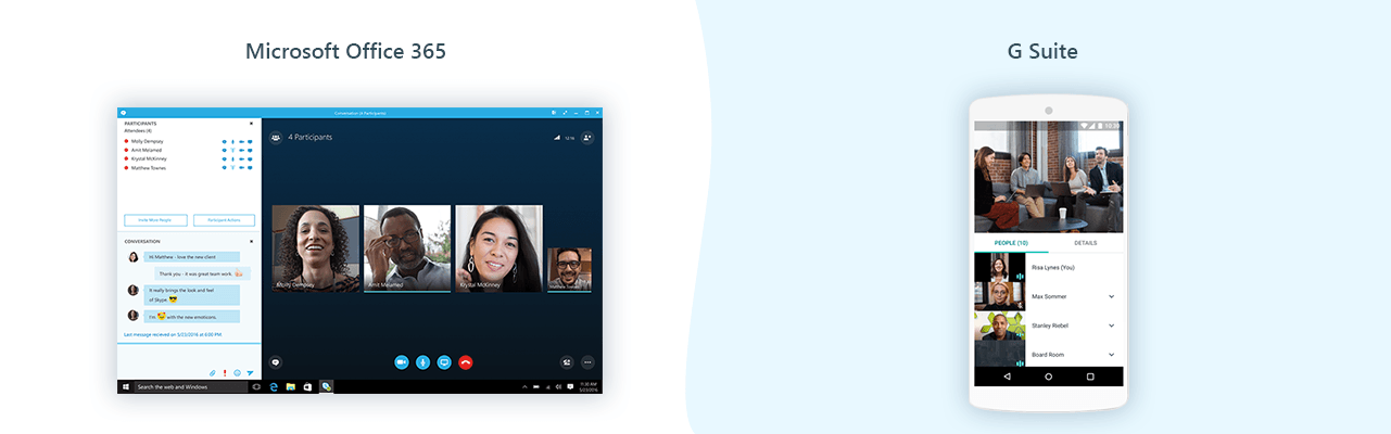 Skype for Business vs. Google Hangouts