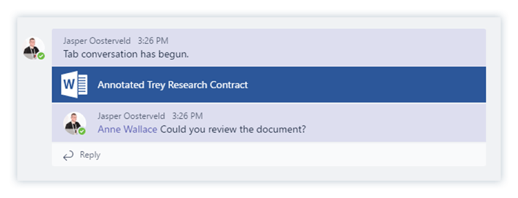 Document tab in conversation