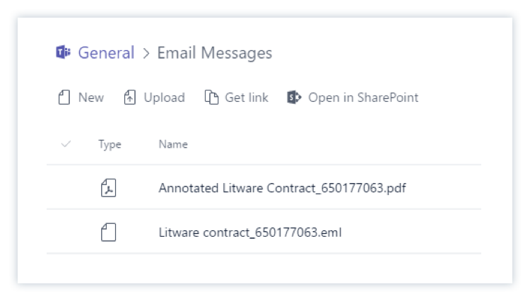 Document saved in SharePoint from Microsoft Teams
