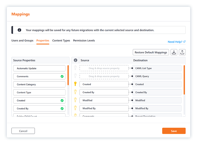 Sharegate's new mapping options