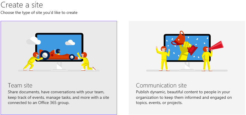 self service creation page