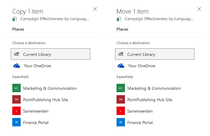The new Copy & Move Experience on SharePoint