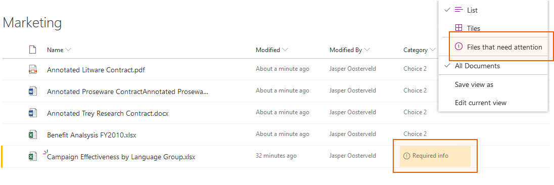 Attention View on Modern SharePoint