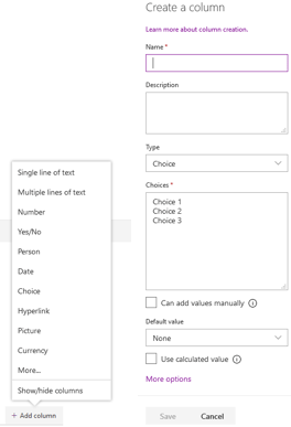 Create New Columns from Modern SharePoint