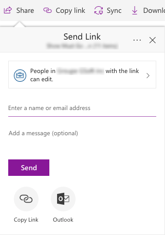 Send Link on Modern SharePoint
