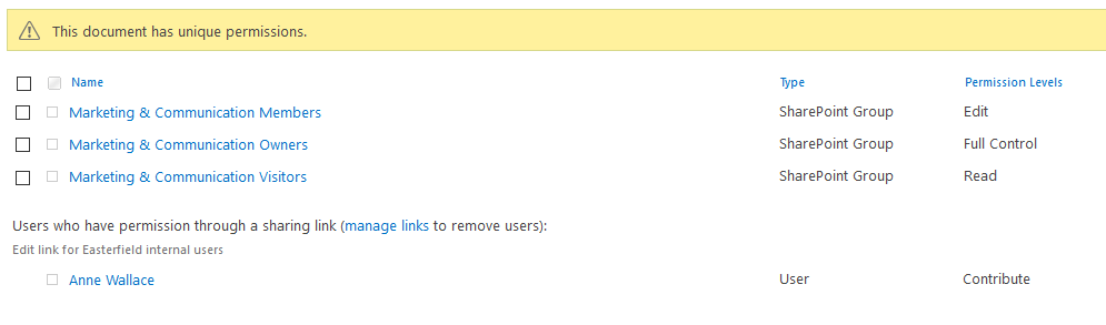 Permission of the Document Changed on Modern SharePoint