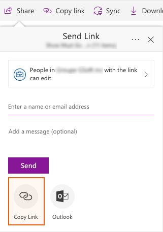 Send Link on Modern SharePoint