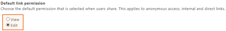Default Link Permission on Modern SharePoint