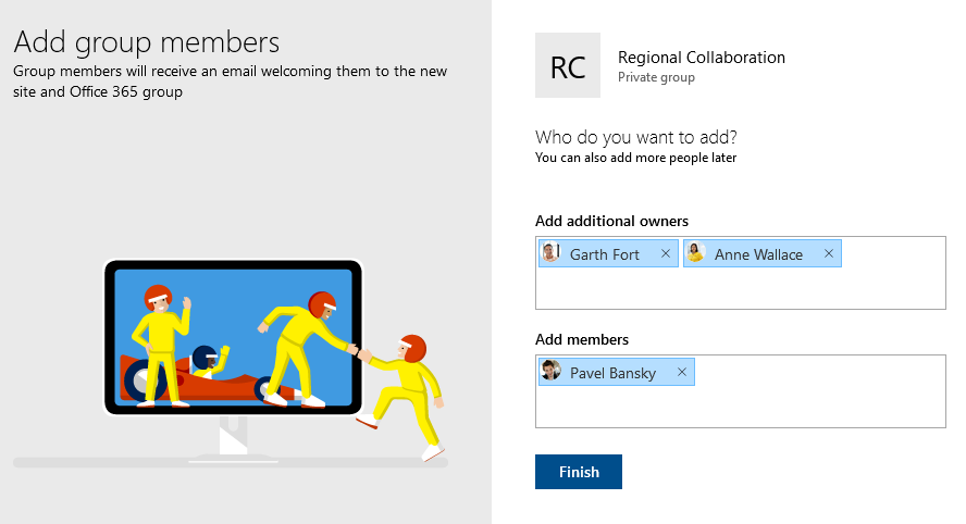 Creating a private SharePoint team site