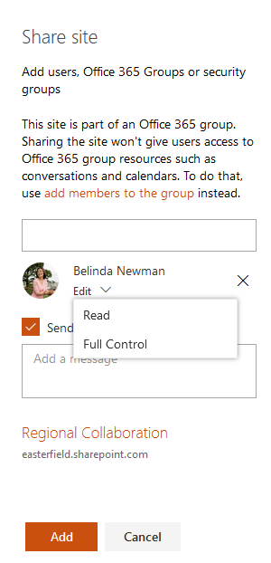 Office 365 SharePoint permissions